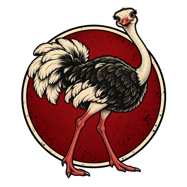 Ostrich tattoo emblem for You Beauty